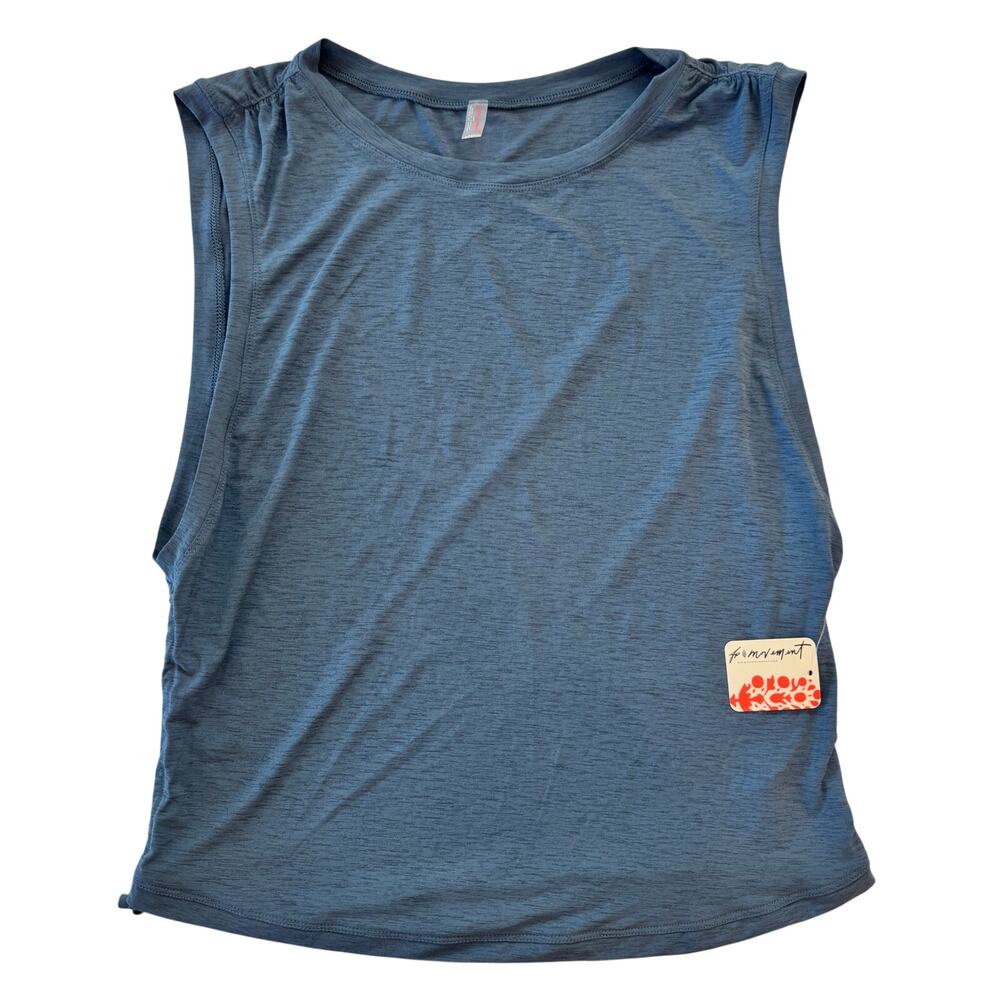 Free People Movement Sport Mode Muscle Tank Large Blue NWT Athleisure Oversized - Picture 3 of 16